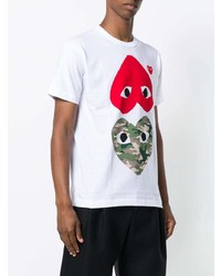 T-shirt à col rond imprimé blanc Comme Des Garcons Play