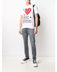 T-shirt à col rond imprimé blanc Comme Des Garcons Play