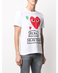 T-shirt à col rond imprimé blanc Comme Des Garcons Play