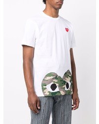 T-shirt à col rond imprimé blanc Comme Des Garcons Play