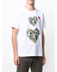 T-shirt à col rond imprimé blanc Comme Des Garcons Play