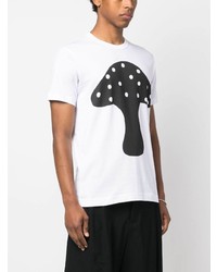 T-shirt à col rond imprimé blanc Comme Des Garcons SHIRT