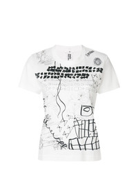T-shirt à col rond imprimé blanc Comme Des Garçons Noir Kei Ninomiya