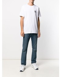 T-shirt à col rond imprimé blanc A.P.C.