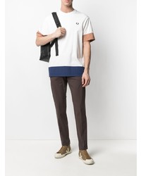 T-shirt à col rond imprimé blanc Fred Perry