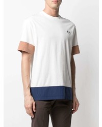 T-shirt à col rond imprimé blanc Fred Perry