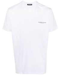 T-shirt à col rond imprimé blanc costume national contemporary