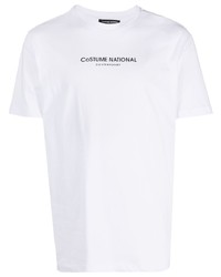 T-shirt à col rond imprimé blanc costume national contemporary
