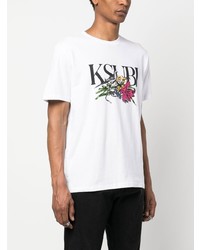 T-shirt à col rond imprimé blanc Ksubi