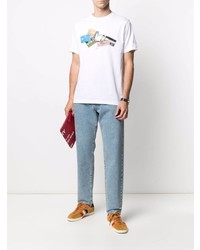 T-shirt à col rond imprimé blanc PS Paul Smith