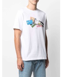 T-shirt à col rond imprimé blanc PS Paul Smith