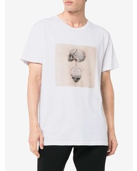 T-shirt à col rond imprimé blanc Alexander McQueen