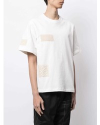 T-shirt à col rond imprimé blanc Jil Sander