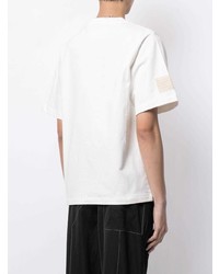 T-shirt à col rond imprimé blanc Jil Sander