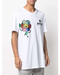 T-shirt à col rond imprimé blanc Philipp Plein