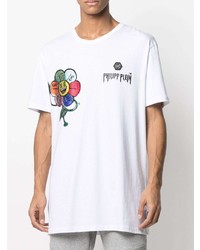 T-shirt à col rond imprimé blanc Philipp Plein