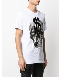 T-shirt à col rond imprimé blanc Philipp Plein