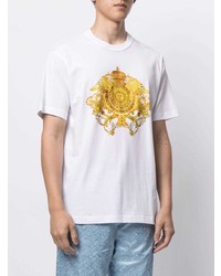 T-shirt à col rond imprimé blanc VERSACE JEANS COUTURE