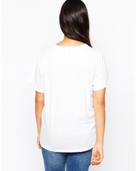 T-shirt à col rond imprimé blanc Asos