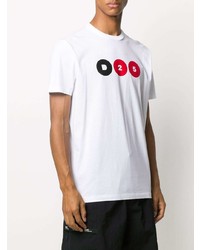 T-shirt à col rond imprimé blanc DSQUARED2