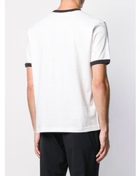 T-shirt à col rond imprimé blanc Junya Watanabe