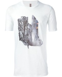 T-shirt à col rond imprimé blanc Damir Doma