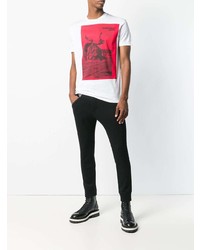 T-shirt à col rond imprimé blanc DSQUARED2