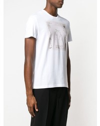 T-shirt à col rond imprimé blanc Alexander McQueen