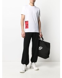 T-shirt à col rond imprimé blanc DSQUARED2