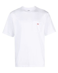 T-shirt à col rond imprimé blanc Danton