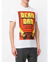 T-shirt à col rond imprimé blanc DSQUARED2