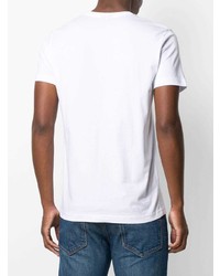 T-shirt à col rond imprimé blanc Diesel