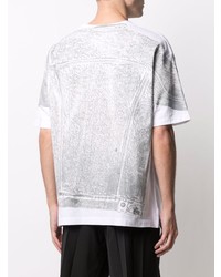 T-shirt à col rond imprimé blanc Valentino