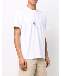 T-shirt à col rond imprimé blanc Jacquemus