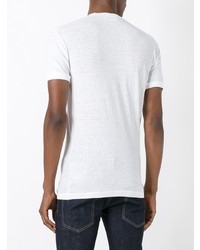 T-shirt à col rond imprimé blanc DSQUARED2