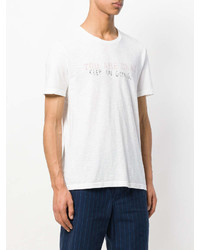 T-shirt à col rond imprimé blanc Dondup