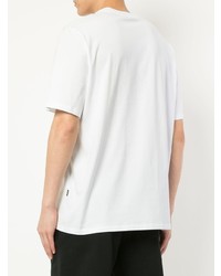 T-shirt à col rond imprimé blanc MSGM