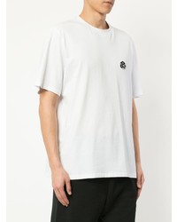 T-shirt à col rond imprimé blanc MSGM