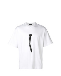 T-shirt à col rond imprimé blanc Diesel Black Gold