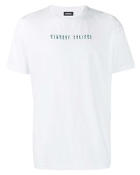 T-shirt à col rond imprimé blanc Diesel