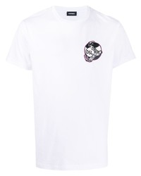 T-shirt à col rond imprimé blanc Diesel