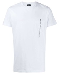 T-shirt à col rond imprimé blanc Diesel