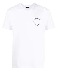 T-shirt à col rond imprimé blanc Diesel