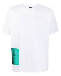 T-shirt à col rond imprimé blanc Diesel