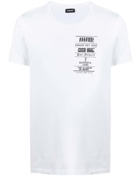 T-shirt à col rond imprimé blanc Diesel