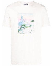 T-shirt à col rond imprimé blanc Diesel