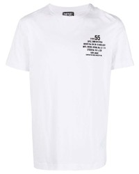 T-shirt à col rond imprimé blanc Diesel