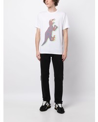 T-shirt à col rond imprimé blanc PS Paul Smith