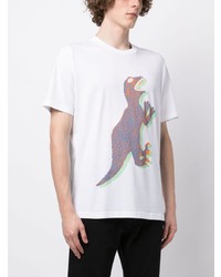 T-shirt à col rond imprimé blanc PS Paul Smith