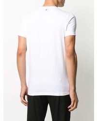 T-shirt à col rond imprimé blanc Dondup